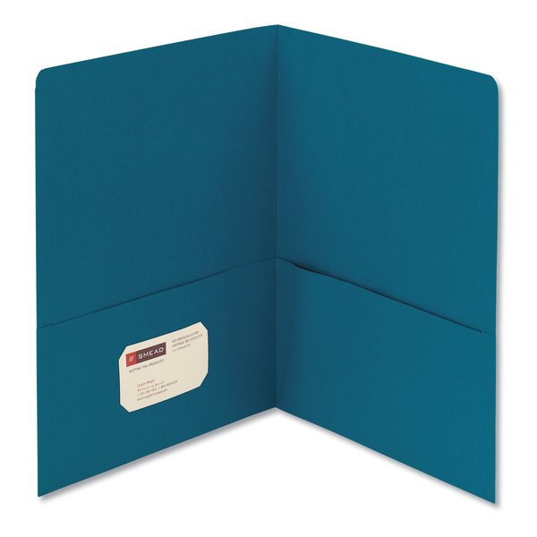 Smead Two Pocket File Folder 8-1/2 x 11", Teal, PK25 87867